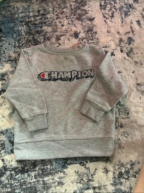 Champion Kids Heather Gray Logo Pullover Sweatshirt